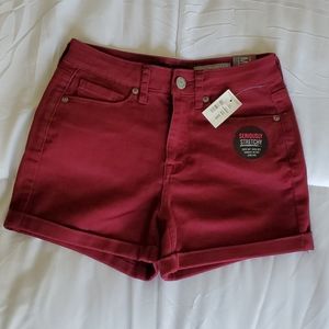 Maroon high waist shorts